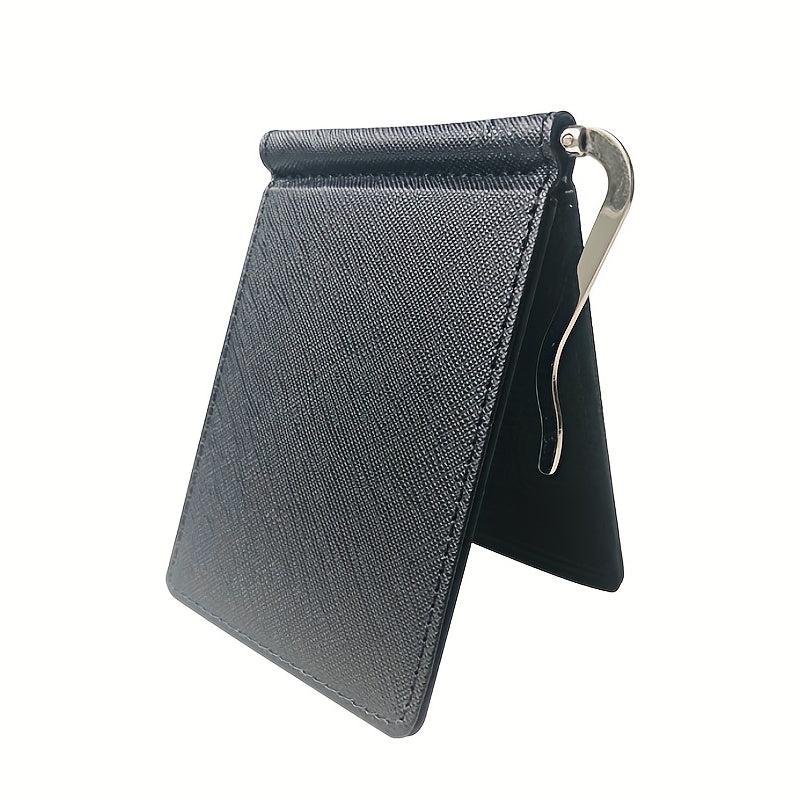 Men's Portable Money Clip Card Holder Bifold Case