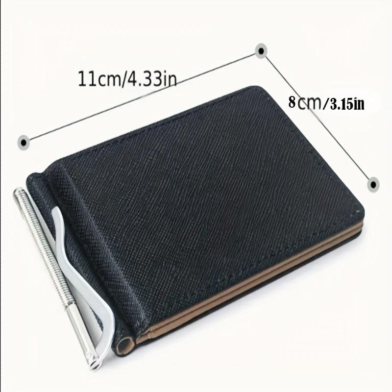 Men's Portable Money Clip Card Holder Bifold Case