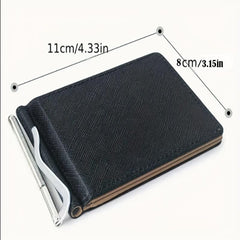 Men's Portable Money Clip Card Holder Bifold Case