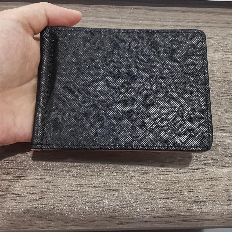 Men's Portable Money Clip Card Holder Bifold Case