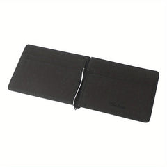 Men's Portable Money Clip Card Holder Bifold Case