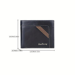 Men's Leather Short Wallet Card Slots Purse Large Capacity Horizontal Wallet