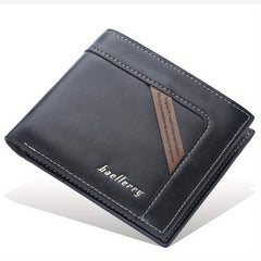 Men's Leather Short Wallet Card Slots Purse Large Capacity Horizontal Wallet