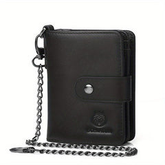 Men's RFID Blocking Leather Short Wallet Anti Theft