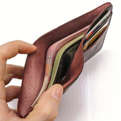 Men's Top Layer Cowhide Wallet Vertical Money Clip