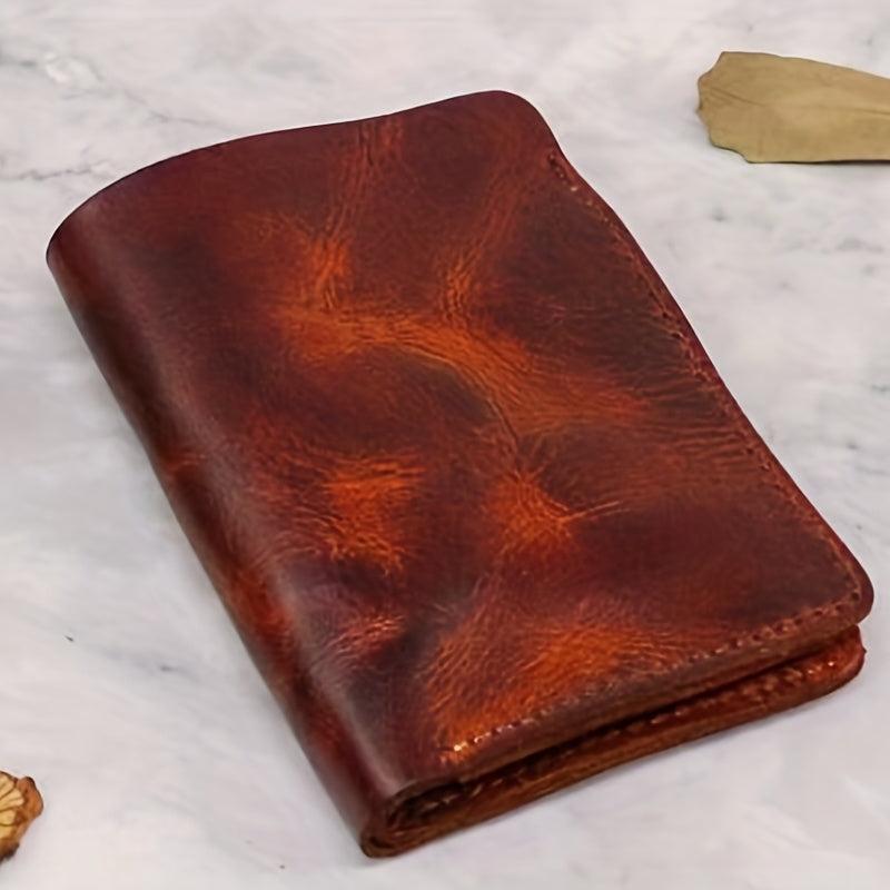 Men's Top Layer Cowhide Wallet Vertical Money Clip
