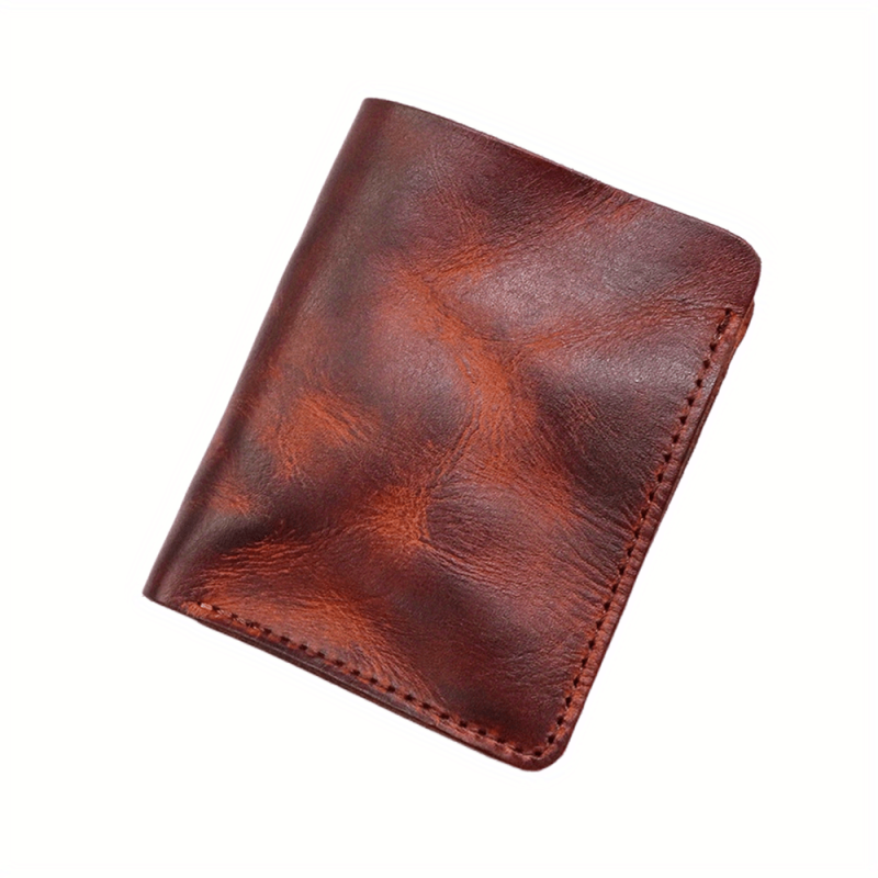 Men's Top Layer Cowhide Wallet Vertical Money Clip