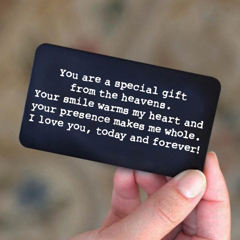 Metal Carving Wallet Insert Card Anniversary Gift
