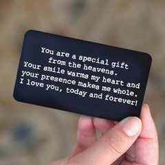 Metal Carving Wallet Insert Card Anniversary Gift