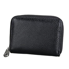 Men's Leather Card Holder Vintage Zip Wallet Purse