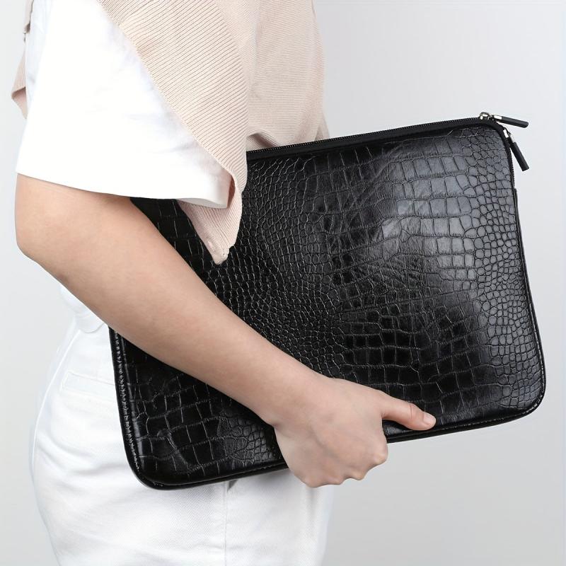 Laptop Sleeve 33 02 Cm Soft PU Leather Protective Case Zipper Cover