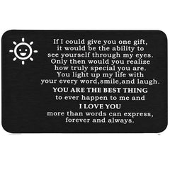 I Love You Engraved Aluminum Wallet Insert Card Romantic Gift