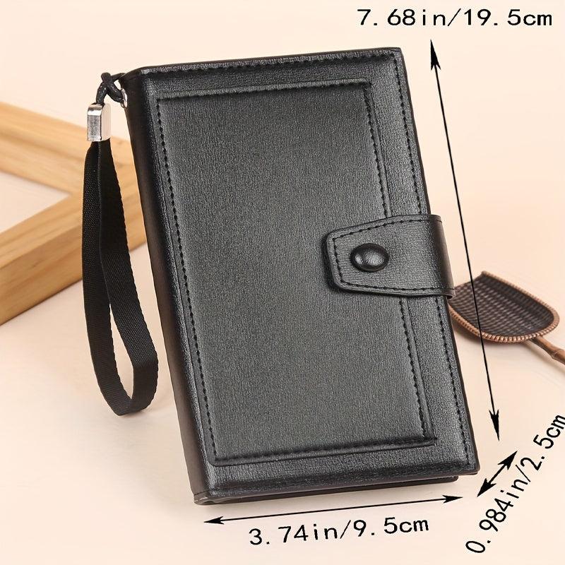 Men's Bifold Leather Wallet Clutch Bag Phone Holder Coin Purse