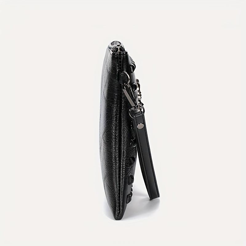 Street PU Soft Face Clutch Men's Purse Rivet Shoulder Bag