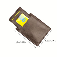 Men's Leather Short Wallet With ID Holder Card Holder Purse
