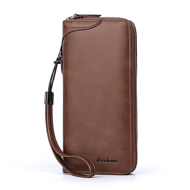 Business Casual Men's Clutch Bag Zipper Handheld Mid-length