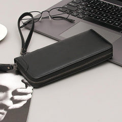 Business Casual Men's Clutch Bag Zipper Handheld Mid-length