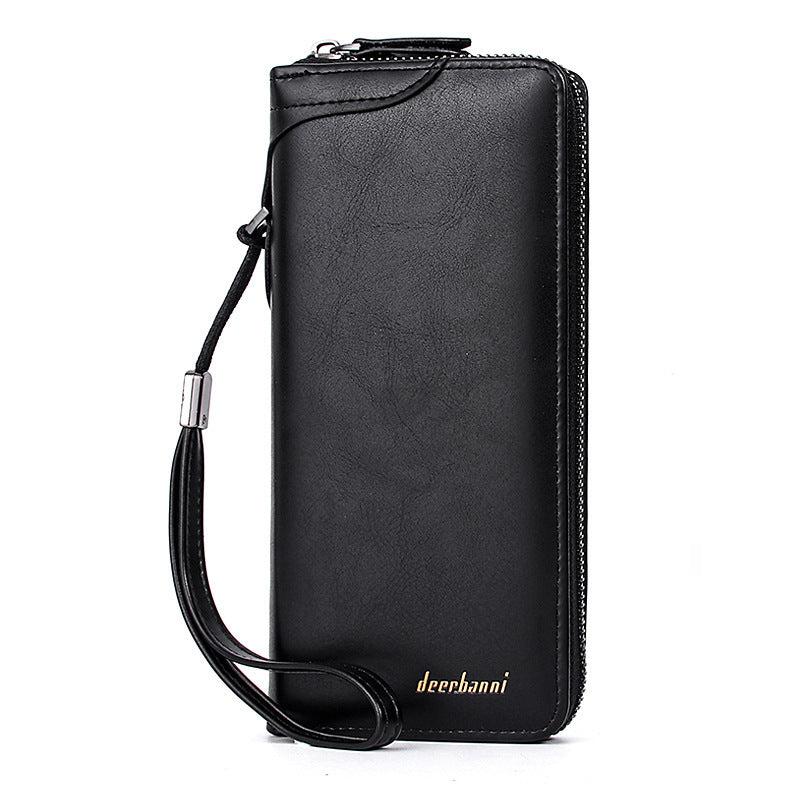 Business Casual Men's Clutch Bag Zipper Handheld Mid-length