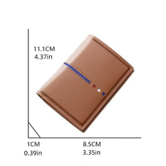 Men's Vertical Leather Card Holder with Zipper - ID Card Wallet