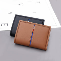 Men's Vertical Leather Card Holder with Zipper - ID Card Wallet