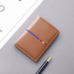 Men's Vertical Leather Card Holder with Zipper - ID Card Wallet