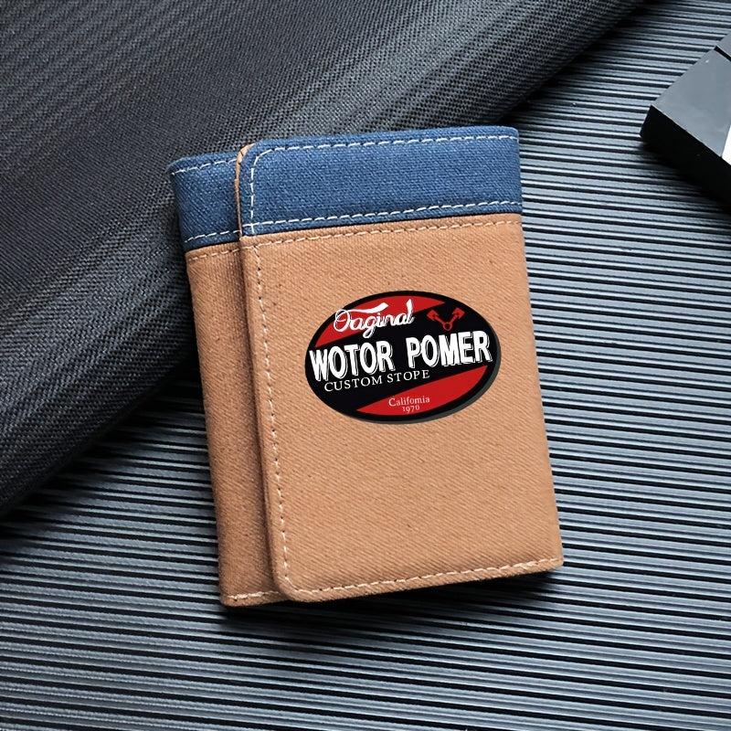 Wotor Pomer Pattern Man Tri fold Short Wallet