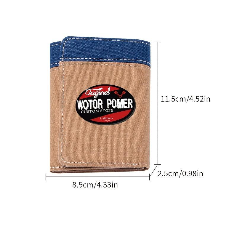 Wotor Pomer Pattern Man Tri fold Short Wallet