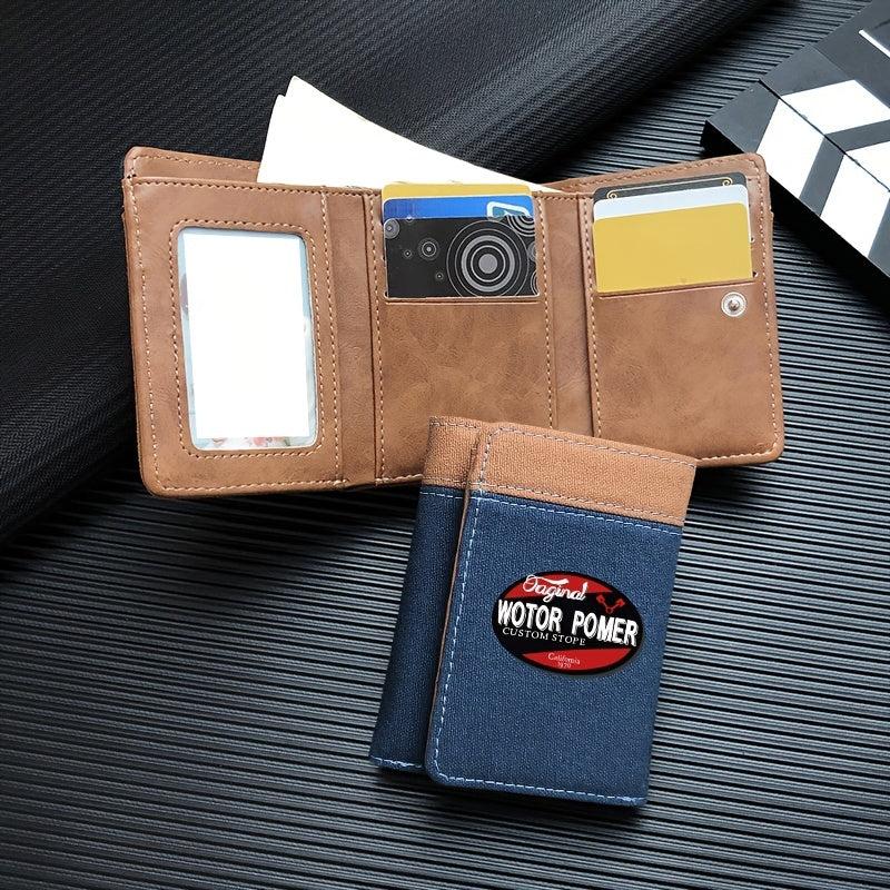 Wotor Pomer Pattern Man Tri fold Short Wallet