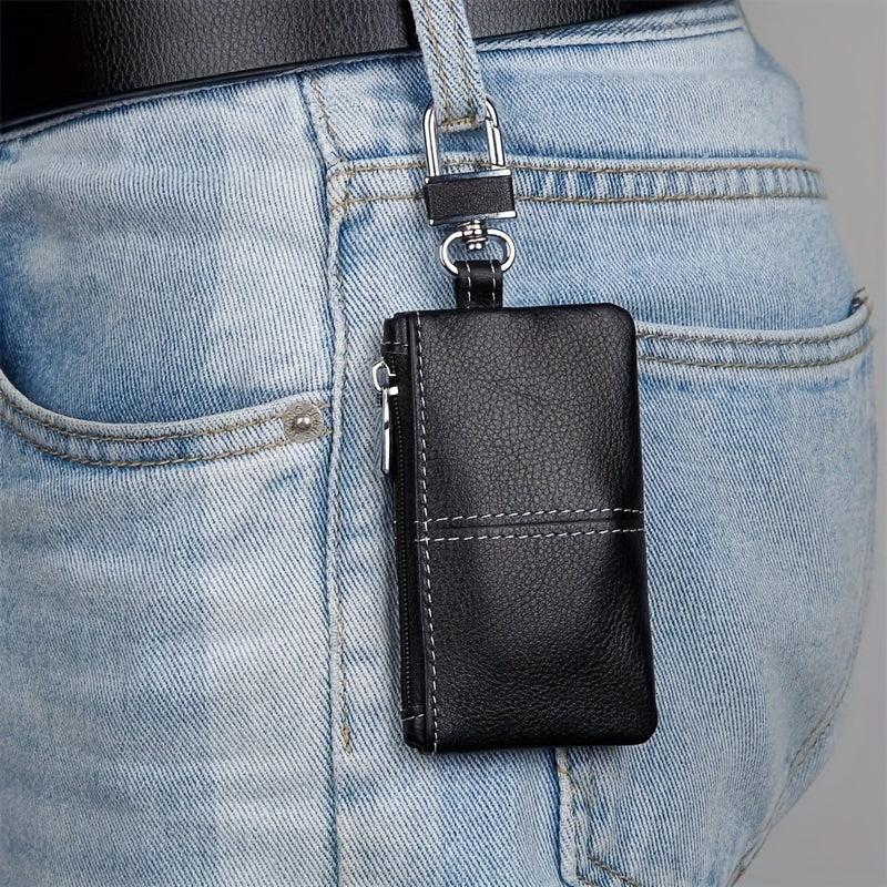 Men's Leather Key Bag Zipper Key Case Universal Function