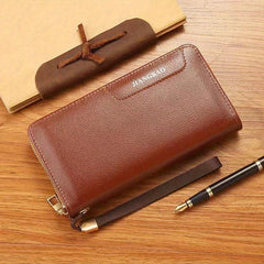 Retro Men's Zipper Long Wallet Large Capacity Clutch Bag