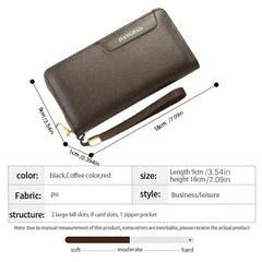 Retro Men's Zipper Long Wallet Large Capacity Clutch Bag