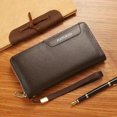 Retro Men's Zipper Long Wallet Large Capacity Clutch Bag