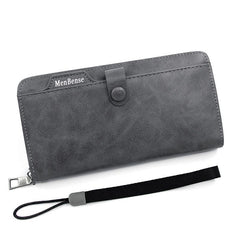 Men's Leather Zipper Handbag Large Capacity Wallet Clutch Bag