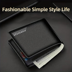 Men's Casual PU Leather Wallet Business ID Cards Holder Money Clip