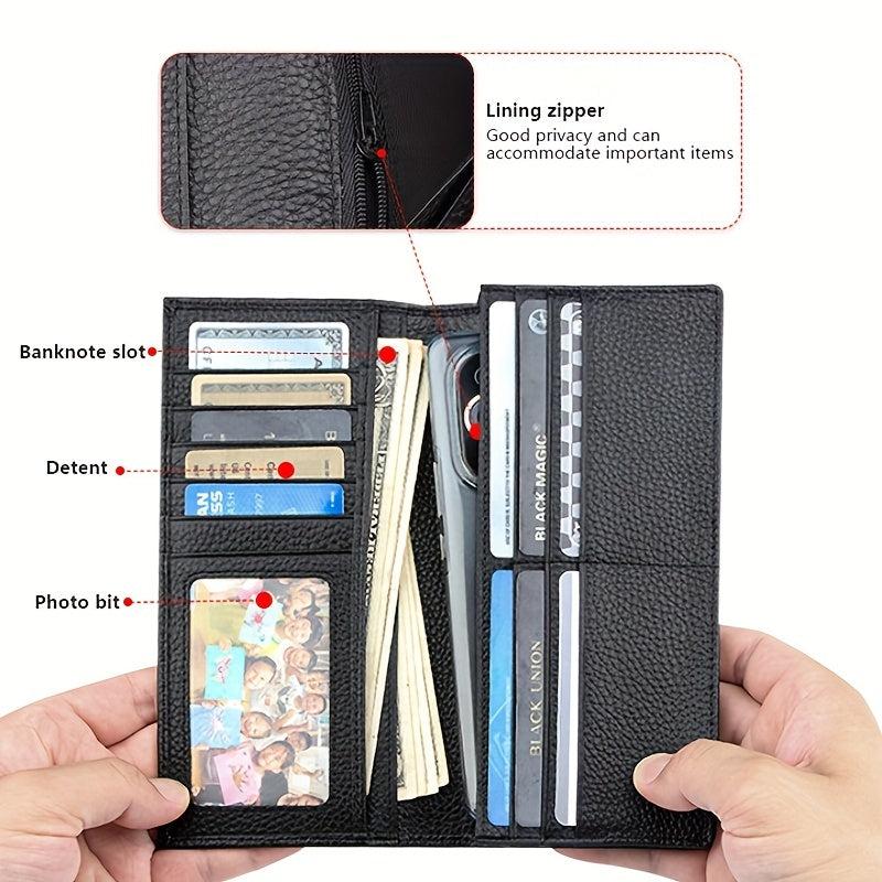 Men's Business Long Wallet Top Layer Cowhide Wallet