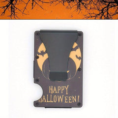 Halloween Men's Slim RFID Wallet Skull Pumpkin Pattern