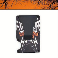 Halloween Men's Slim RFID Wallet Skull Pumpkin Pattern