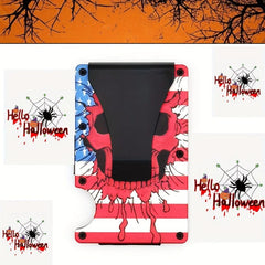 Halloween Men's Slim RFID Wallet Skull Pumpkin Pattern
