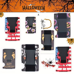 Halloween Men's Slim RFID Wallet Skull Pumpkin Pattern