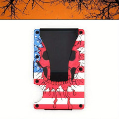 Halloween Men's Slim RFID Wallet Skull Pumpkin Pattern