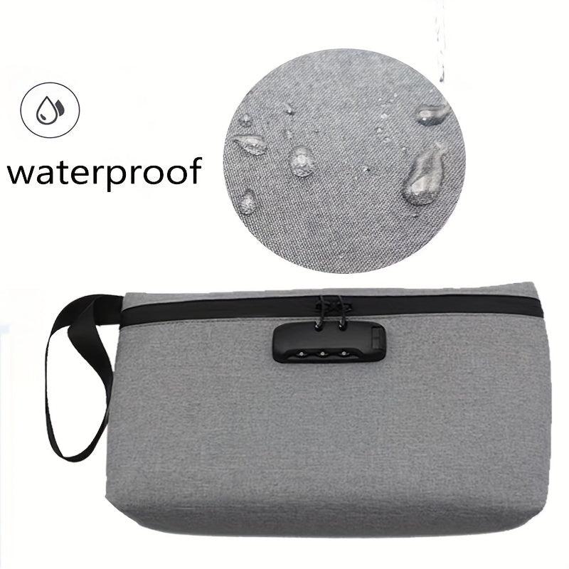 Combination Lock Odor Proof Case Storage Bag for Outdoor Travel Business Trips