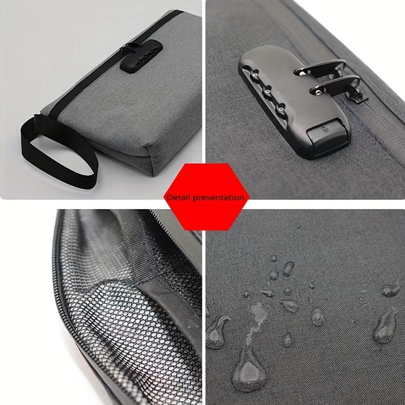 Combination Lock Odor Proof Case Storage Bag for Outdoor Travel Business Trips