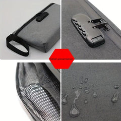 Combination Lock Odor Proof Case Storage Bag for Outdoor Travel Business Trips