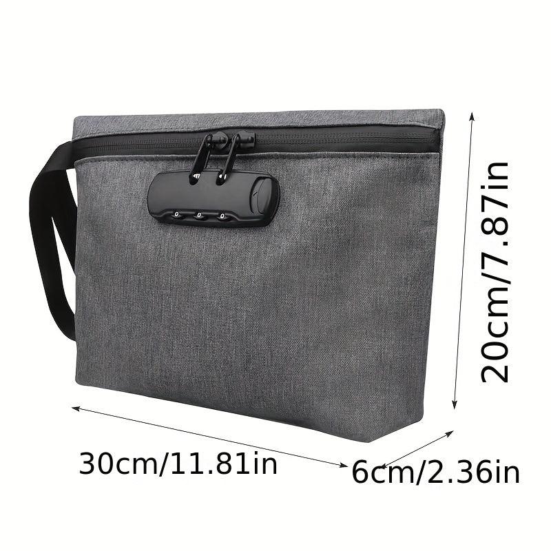 Combination Lock Odor Proof Case Storage Bag for Outdoor Travel Business Trips