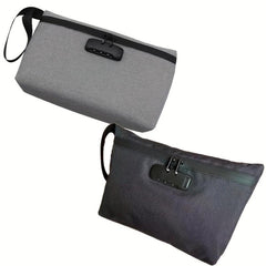 Combination Lock Odor Proof Case Storage Bag for Outdoor Travel Business Trips