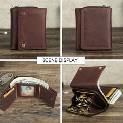 Leather Airtags Wallet Men RFID Blocking Anti-lost Purse