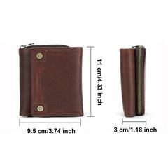 Leather Airtags Wallet Men RFID Blocking Anti-lost Purse