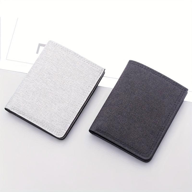 Men's Canvas Short Wallet Vertical Coin Purse