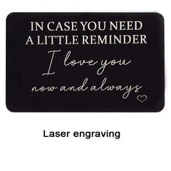 Engraved Aluminum Wallet Insert Card Love Note Romantic Gift