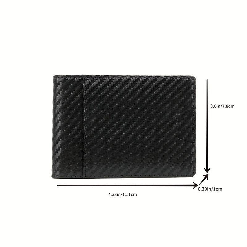 Men's Carbon Fiber Slim Wallet Front Pocket Bifold Credit Card Holder